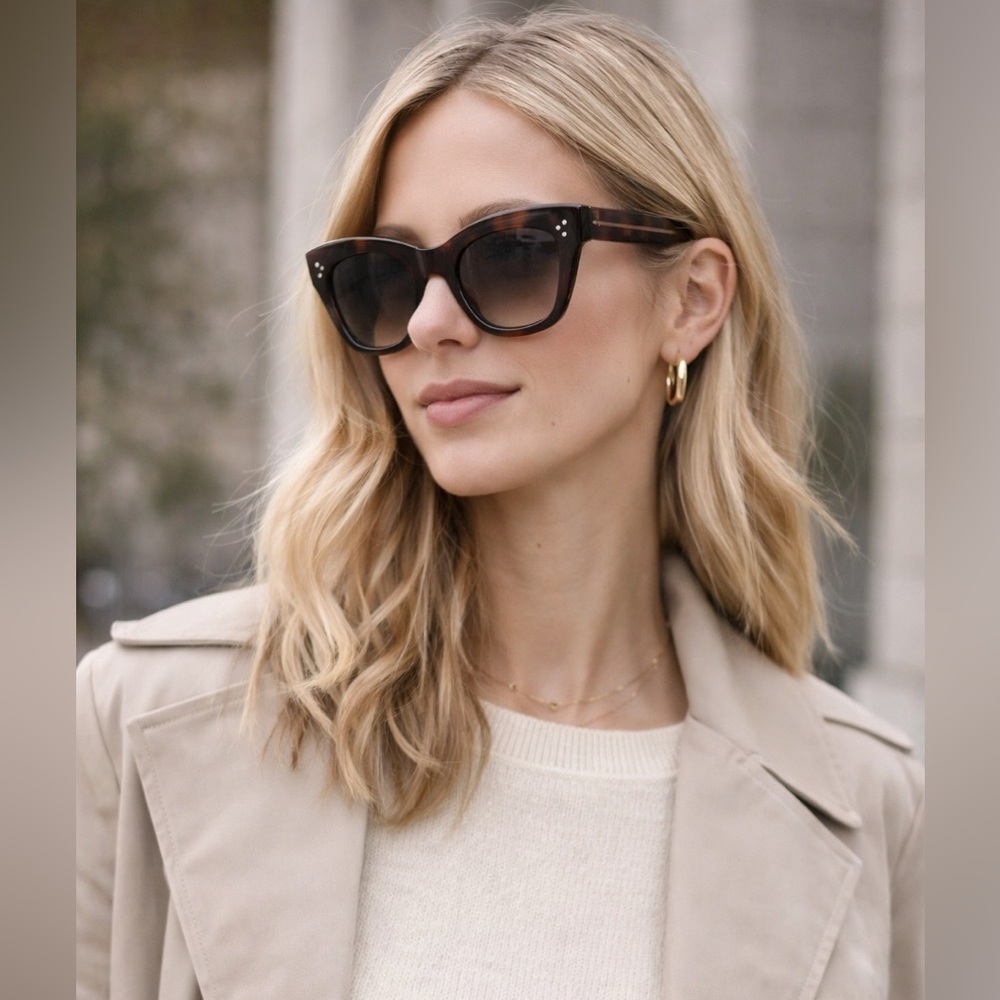 Celine Cat Eye Sunglasses CL41000/S Tortoiseshell Brown Gradient Designer Shades